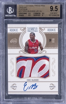 2010-2011 Panini National Treasures Century Platinum #217 Eric Bledsoe Signed Jersey Patch Rookie Card (#5/5) - BGS GEM MINT 9.5/BGS 10